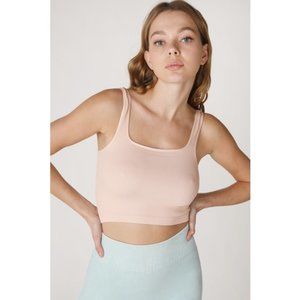 NEW Apricot Cream Square Neck Ribbed Crop Top by Nikibiki